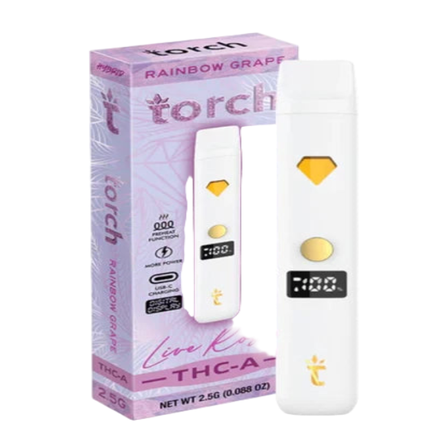 Torch Live Rosin CBD Disposable 2.5g Rainbow Grape Hybrid - Seven Tech
