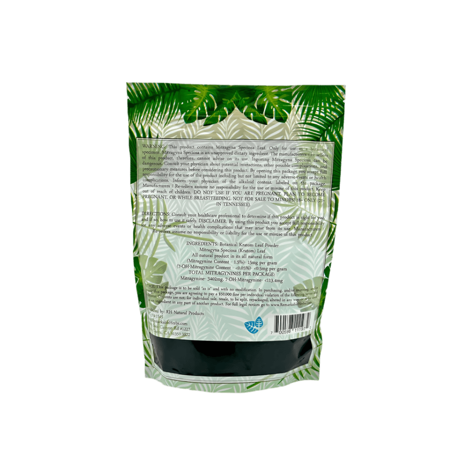 REMARKABLE HERBS KRATOM POWDER 8OZ - MALAYSIAN GREEN VEIN - Seven Tech