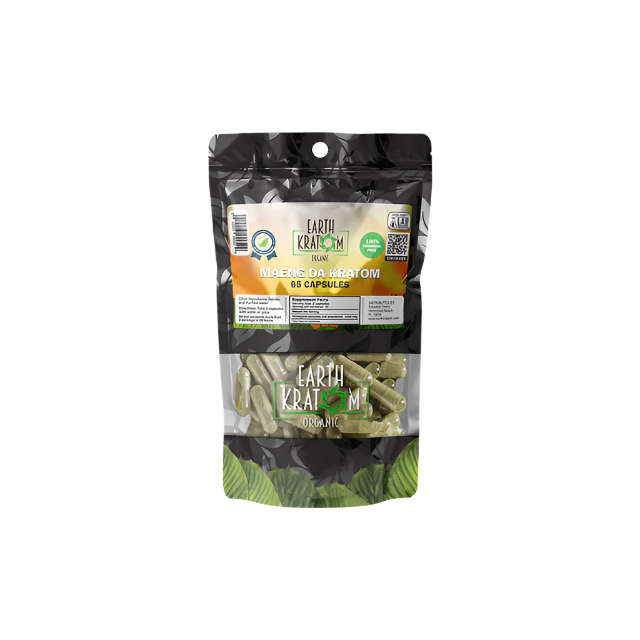 EARTH KRATOM CAPSULES 65CT - MAENG DA GREEN VEIN - Seven Tech