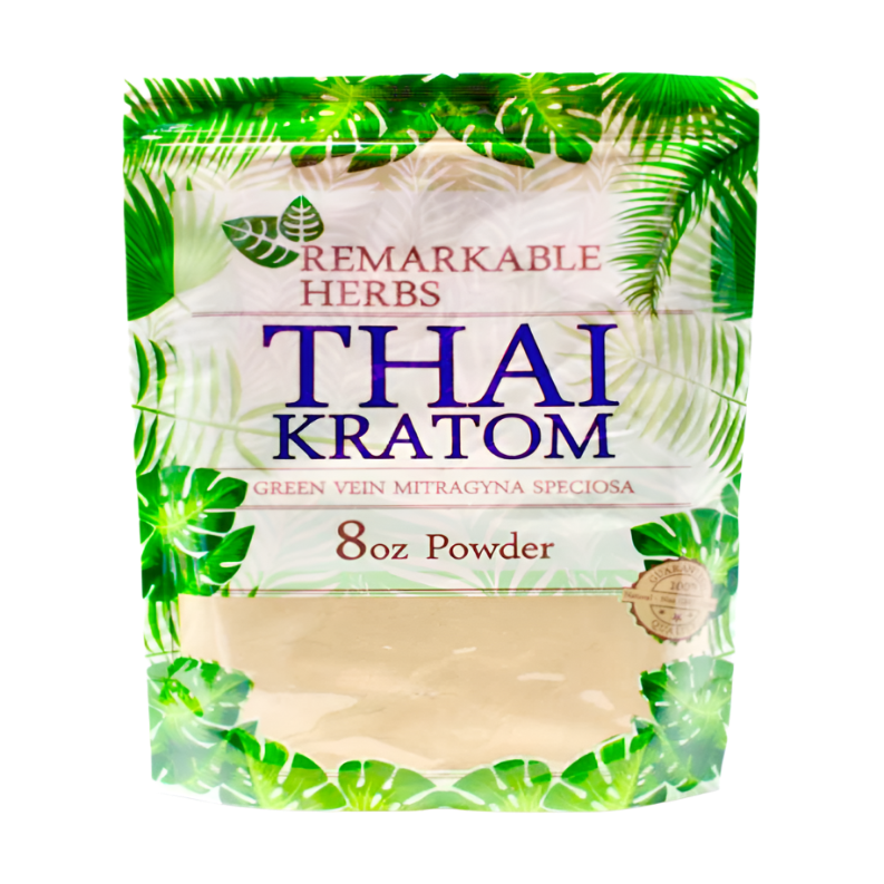 REMARKABLE HERBS KRATOM POWDER 8OZ - THAI GREEN VEIN - Seven Tech
