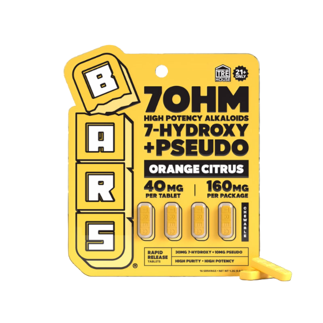 π TRE House BARS 7-Hydroxy/Pseudo Orange Citrus 160mg 4ct 40mg Per Tablet (100% off) - Seven Tech