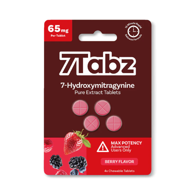 7TABZ 7-HYDROXYMITRAGYNINE TABLETS 4CT / 65MG EACH – BERRY - Seven Tech