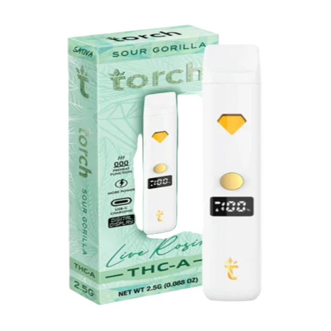 Torch Live Rosin Disposable 2.5g Sour Gorilla Sativa - Seven Tech