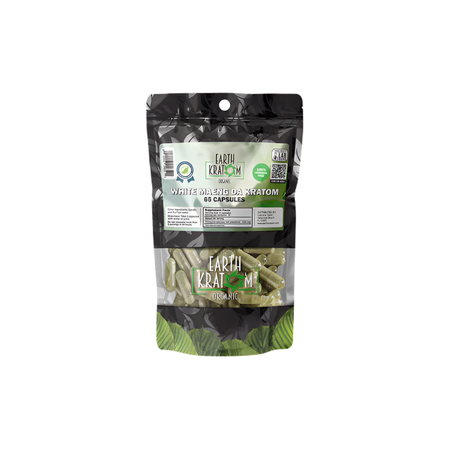 EARTH KRATOM CAPSULES 65CT - MAENG DA WHITE VEIN - Seven Tech
