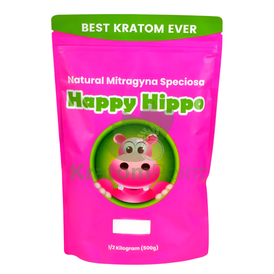 HAPPY HIPPO KRATOM POWDER 500G / 17.6OZ - RED DRAGON BALI / BALI RED VEIN - Seven Tech