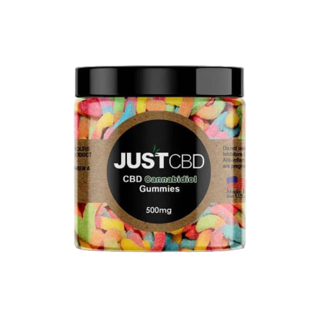 JUST CBD GUMMIES 500MG - SOUR WORMS - Seven Tech