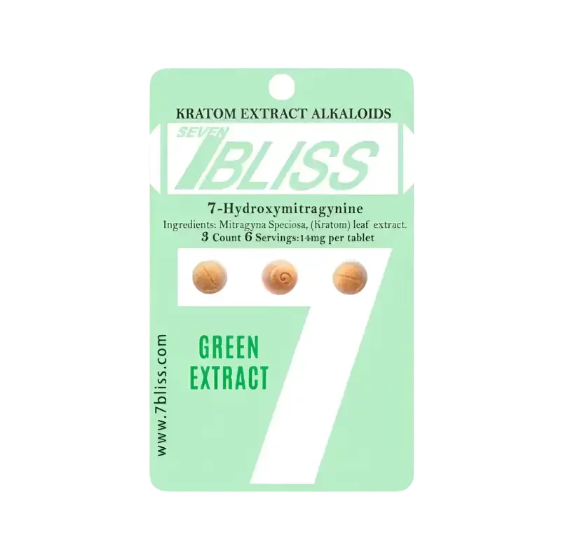 7 Bliss 3ct 7OH Tabs Green Extract 14mg per Tablet - Seven Tech