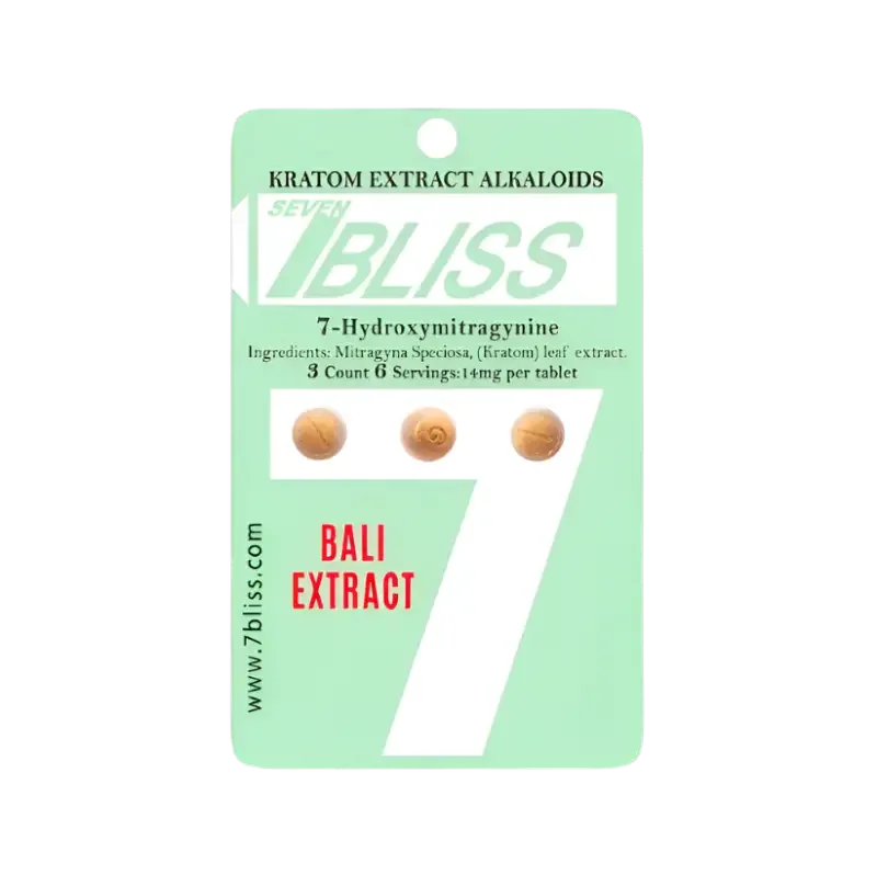 7 Bliss 3ct 7OH Tabs Bali Extract 14mg per Tablet - Seven Tech