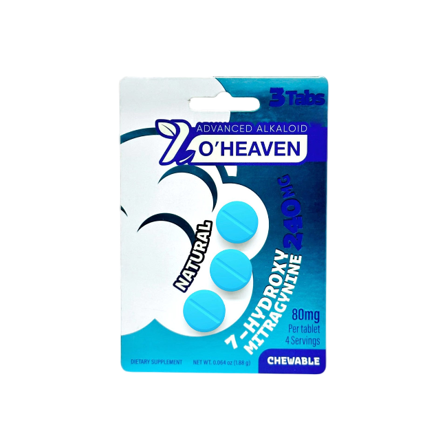 7 O’HEAVEN 7-HYDROXYMITRAGYNINE TABLETS 3CT / 240MG (80MG EACH) – NATURA - Seven Tech