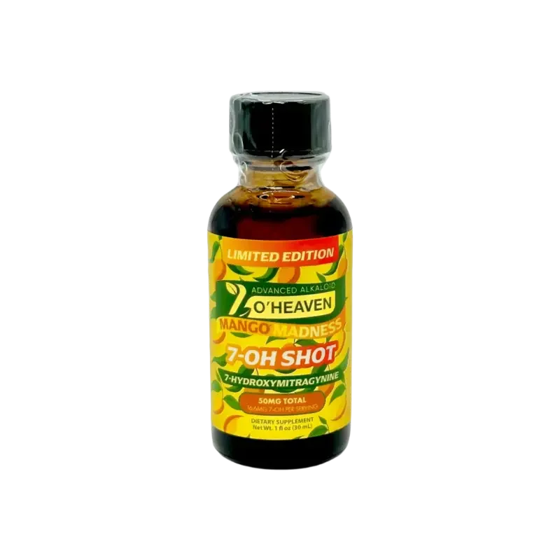 7 O'Heaven 7-Hydroxymitragynine Shot Mango Madness 50mg - Seven Tech