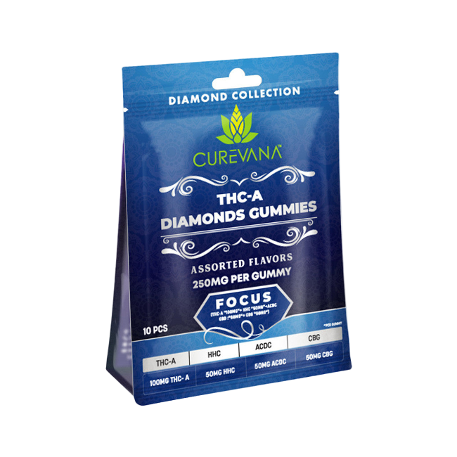CUREVANA THC-A DIAMOND GUMMIES 250MG 10CT - FOCUS - Seven Tech
