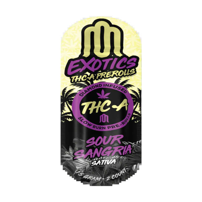 MODUS EXOTICS DIAMOND INFUSED SLOW BURNING 1.5G 2PK THC-A PRE-ROLLS - SOUR SANGRIA SATIVA - Seven Tech