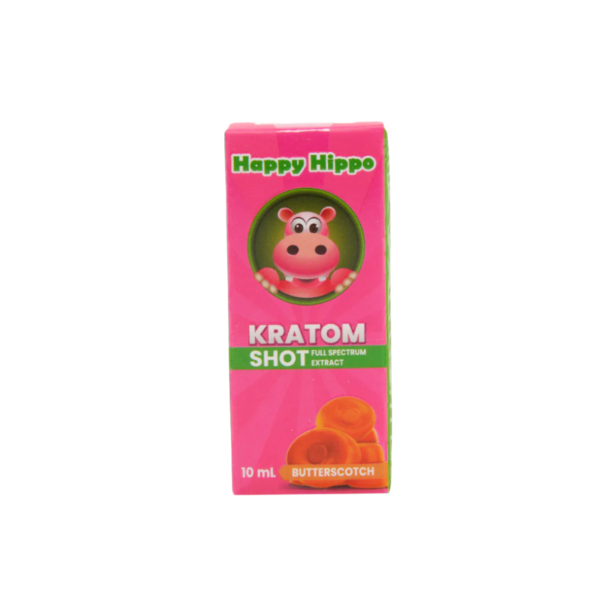 HAPPY HIPPO KRATOM SHOT 10ML 120MG - BUTTERSCOTCH - Seven Tech