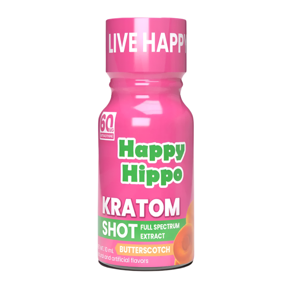 HAPPY HIPPO KRATOM SHOT 10ML 120MG - BUTTERSCOTCH - Seven Tech