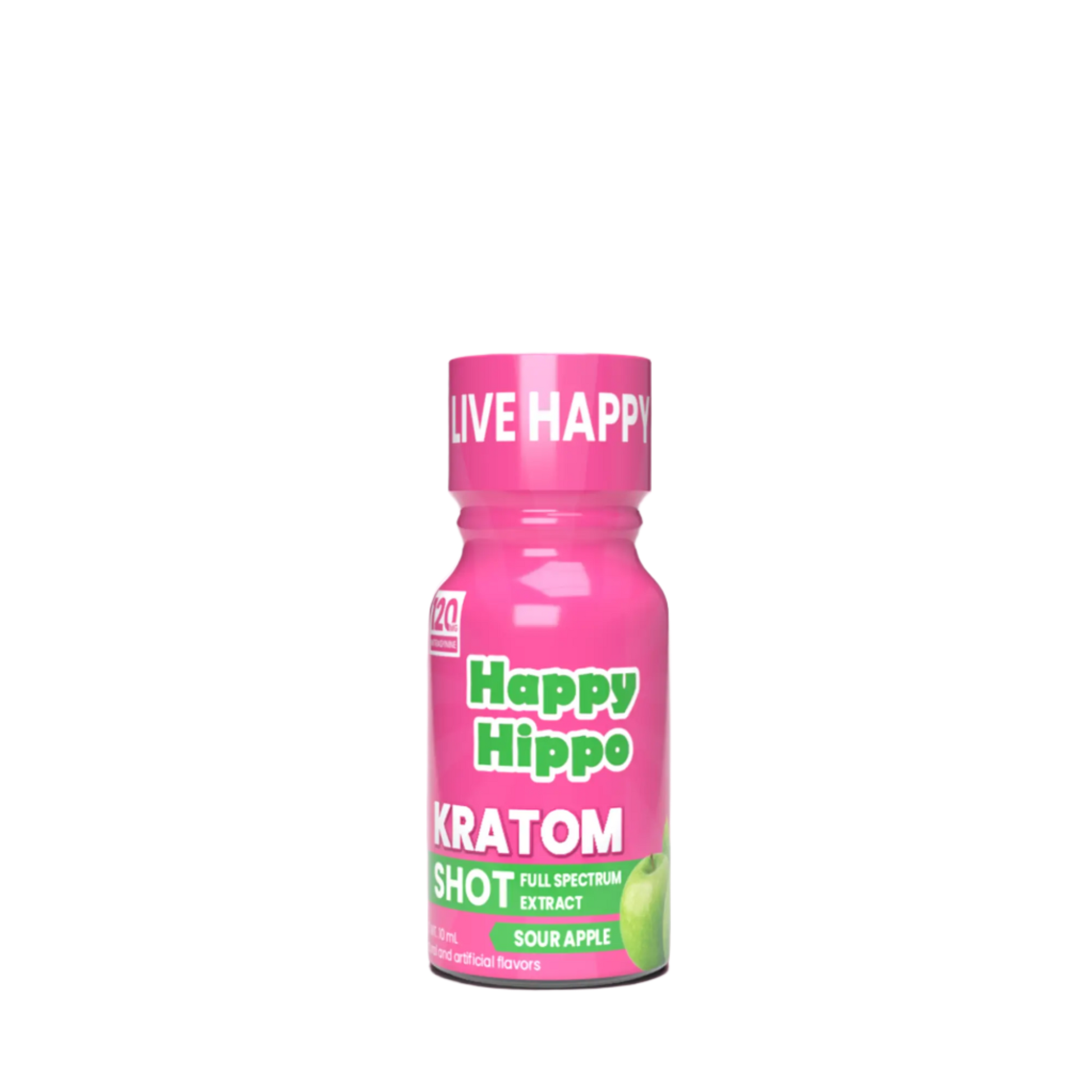 HAPPY HIPPO KRATOM SHOT 10ML 120MG - SOUR APPLE - Seven Tech
