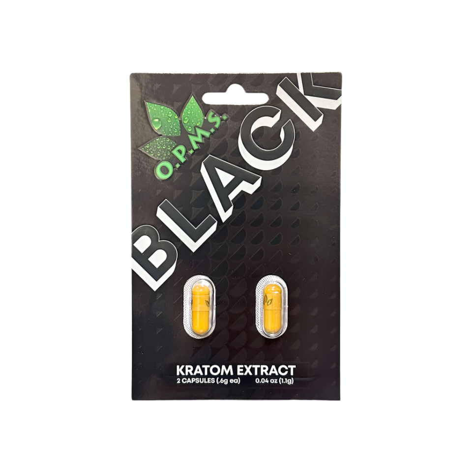 O.P.M.S. KRATOM CAPSULES - BLACK 2CT - Seven Tech