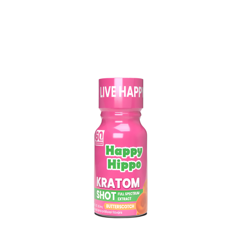 HAPPY HIPPO KRATOM SHOT 10ML 60MG - BUTTERSCOTCH - Seven Tech