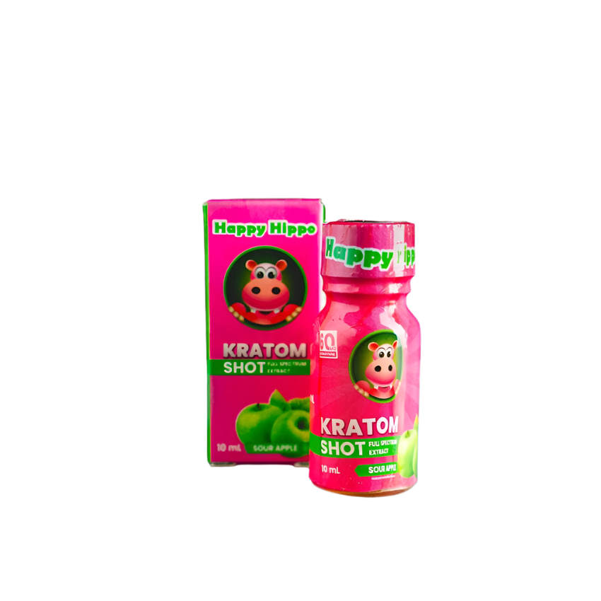 HAPPY HIPPO KRATOM SHOT 10ML 60MG - SOUR APPLE - Seven Tech