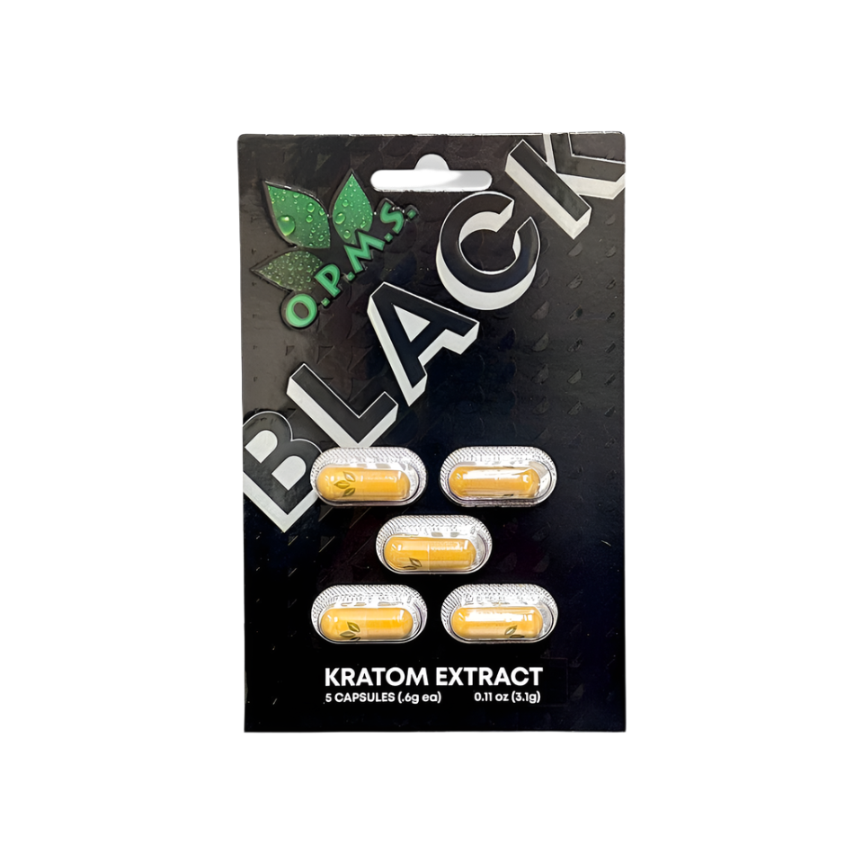 O.P.M.S. KRATOM CAPSULES - BLACK 5CT - Seven Tech