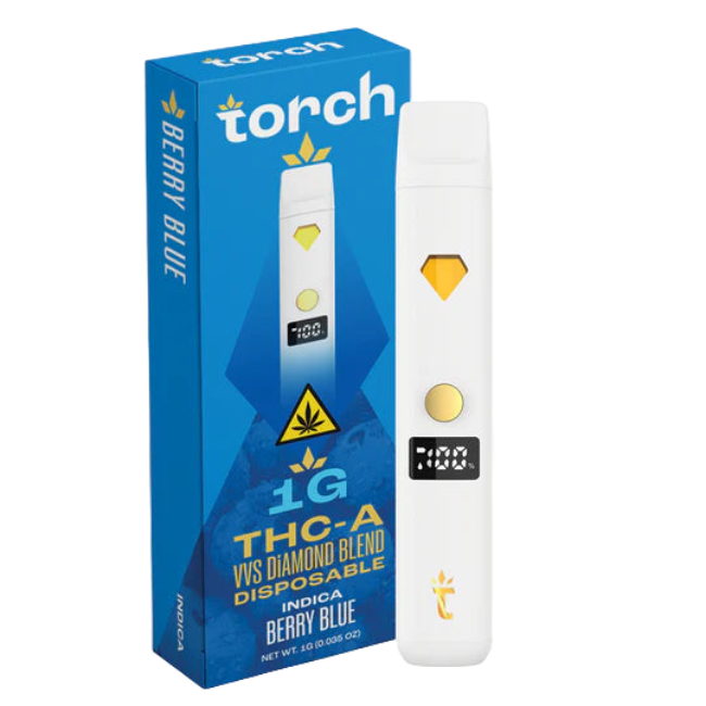 Torch THC-A 1g VVS Diamond Blend Disposable Berry Blue Indica - Seven Tech