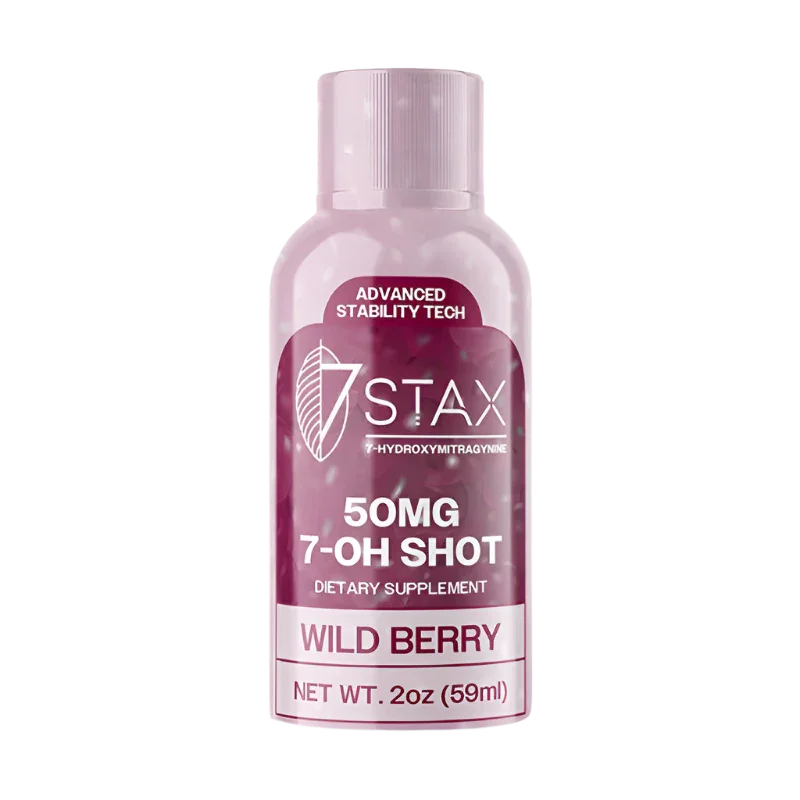 7Stax 7 Hydroxymitragynine Liquid Shot Wild Berry 50mg - Seven Tech