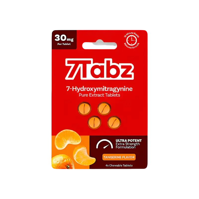 7Tabz 4ct 7OH Extra Strength Chewable Tabs Tangerine 30mg per Tablet - Seven Tech