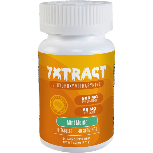 7XTRACT 7-HYDROXYMITRAGYNINE TABLETS 10CT / 800MG (80MG EACH) – MINT MOJITO - Seven Tech