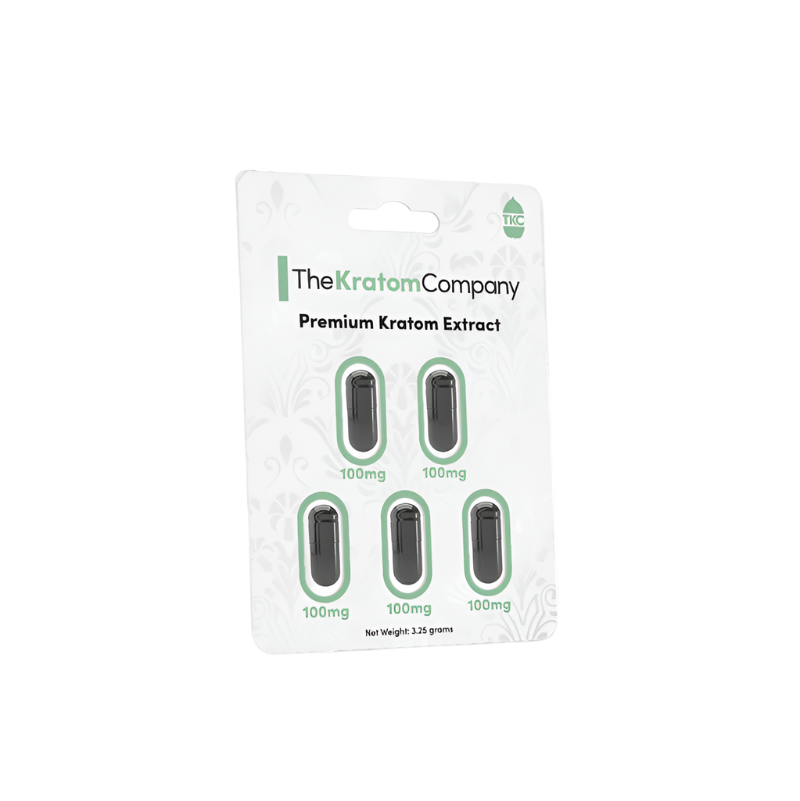 THE KRATOM COMPANY CAPSULES 5CT / 3.25G / 100MG - PREMIUM KRATOM EXTRACT - Seven Tech