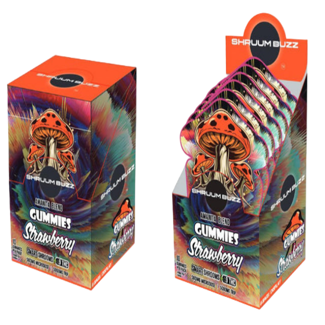 SHRUUMBUZZ AMANITA BLEND GUMMIES 500MG 10CT - STRAWBERRY - Seven Tech