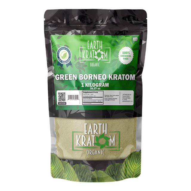 EARTH KRATOM POWDER 1000G / 35.27OZ - BORNEO GREEN VEIN - Seven Tech