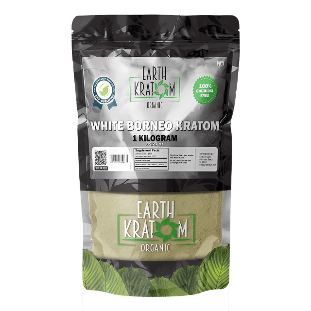 EARTH KRATOM POWDER 1000G / 35.27OZ - BORNEO WHITE VEIN - Seven Tech