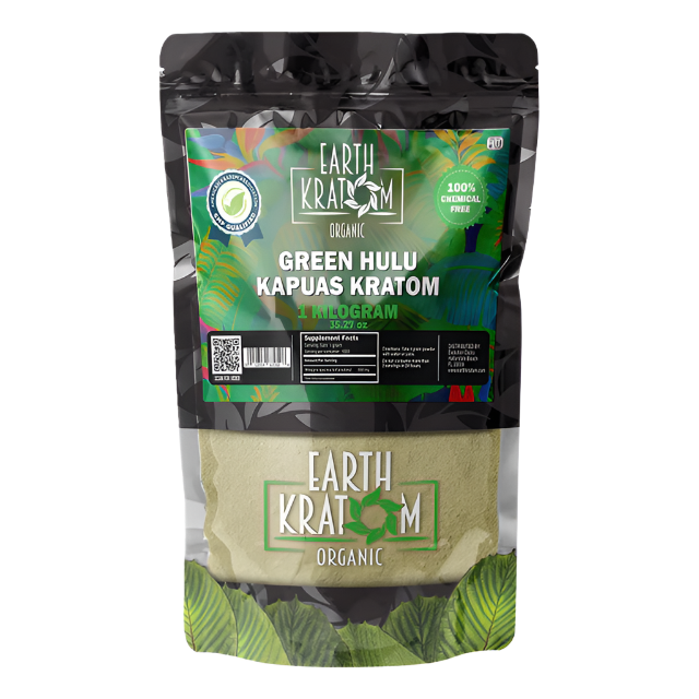 EARTH KRATOM POWDER 1000G / 35.27OZ - HULU GREEN VEIN - Seven Tech