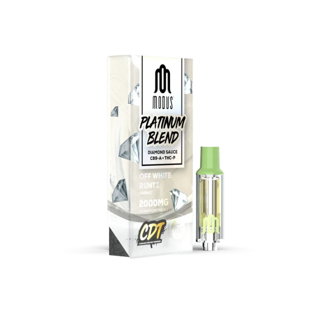 Modus Platinum Blend Diamond Sauce CB9-A + THC-P 2000mg Cartridge Off White Runtz Hybrid - Seven Tech