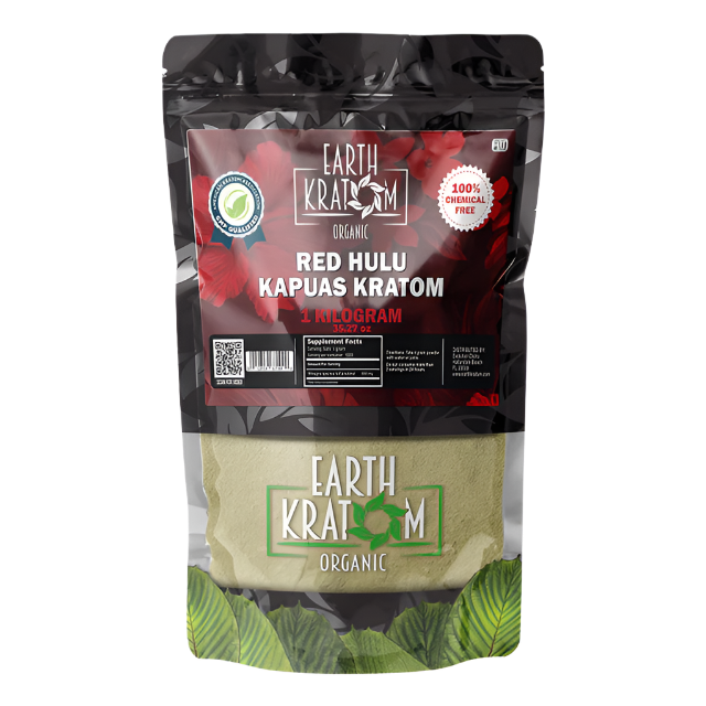 EARTH KRATOM POWDER 1000G / 35.27OZ - HULU RED VEIN - Seven Tech