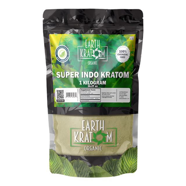 EARTH KRATOM POWDER 1000G / 35.27OZ - INDO SUPER GREEN VEIN - Seven Tech