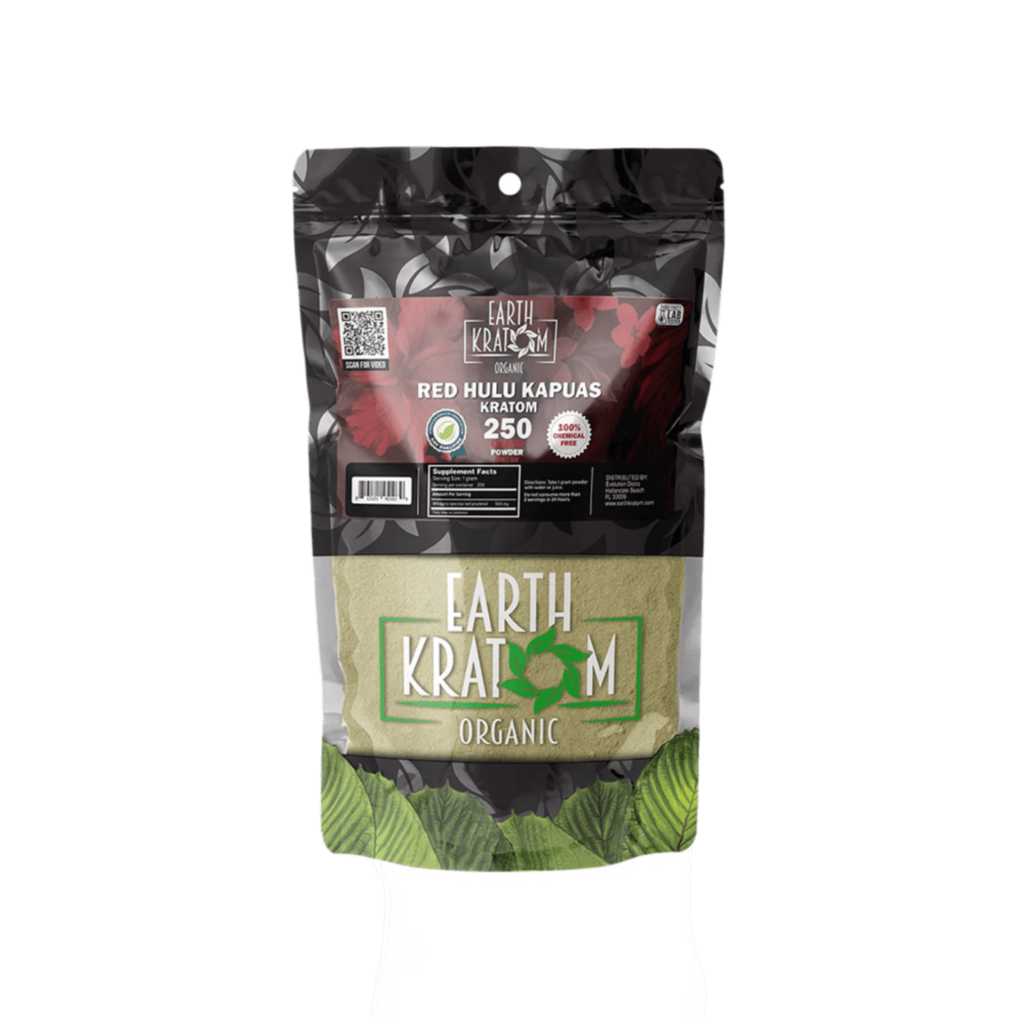 EARTH KRATOM POWDER 250G - HULU RED VEIN - Seven Tech