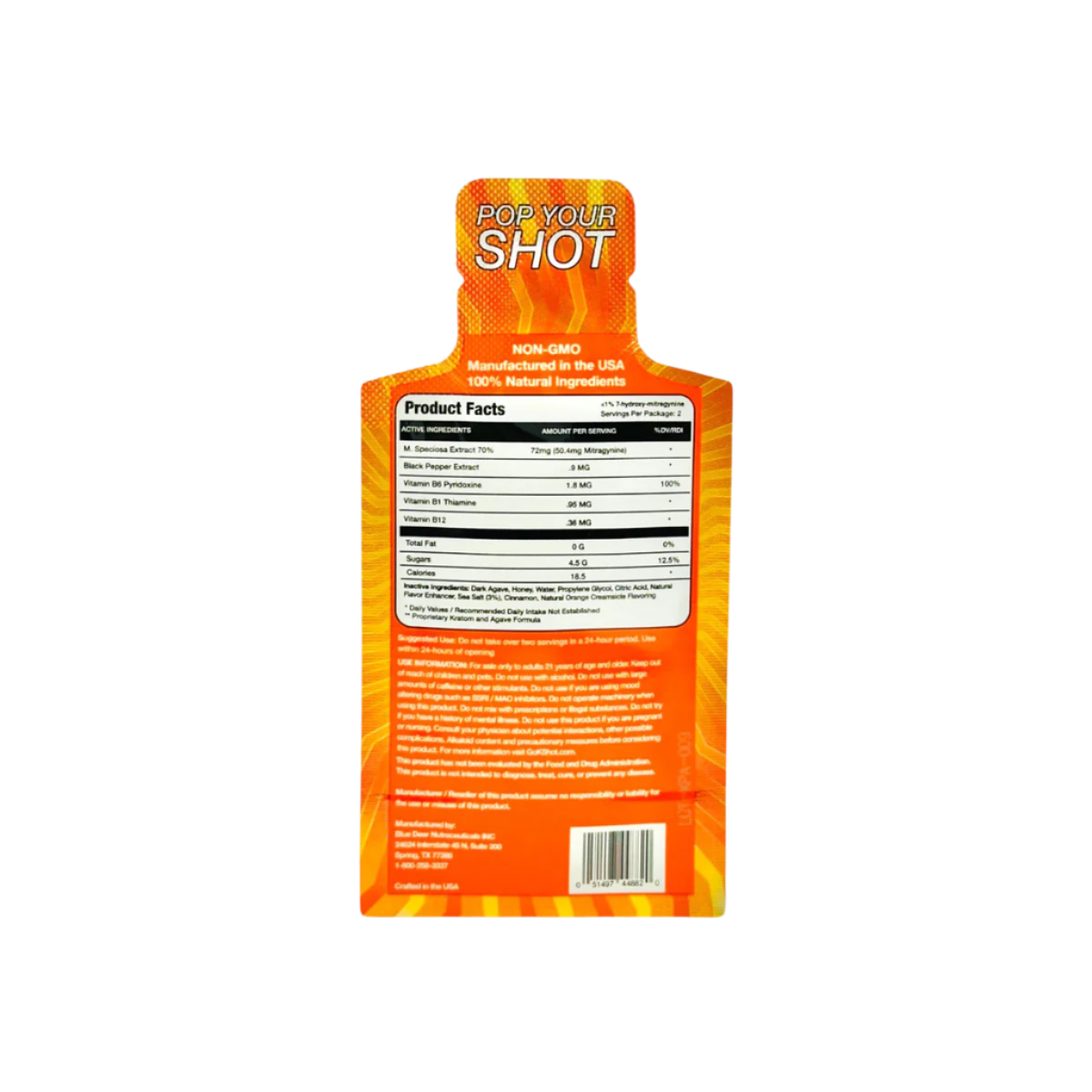 K SHOT K POP GEL PACKS 13G 100MG - KRATOM+AGAVE EXTRA STRENGTH - Seven Tech