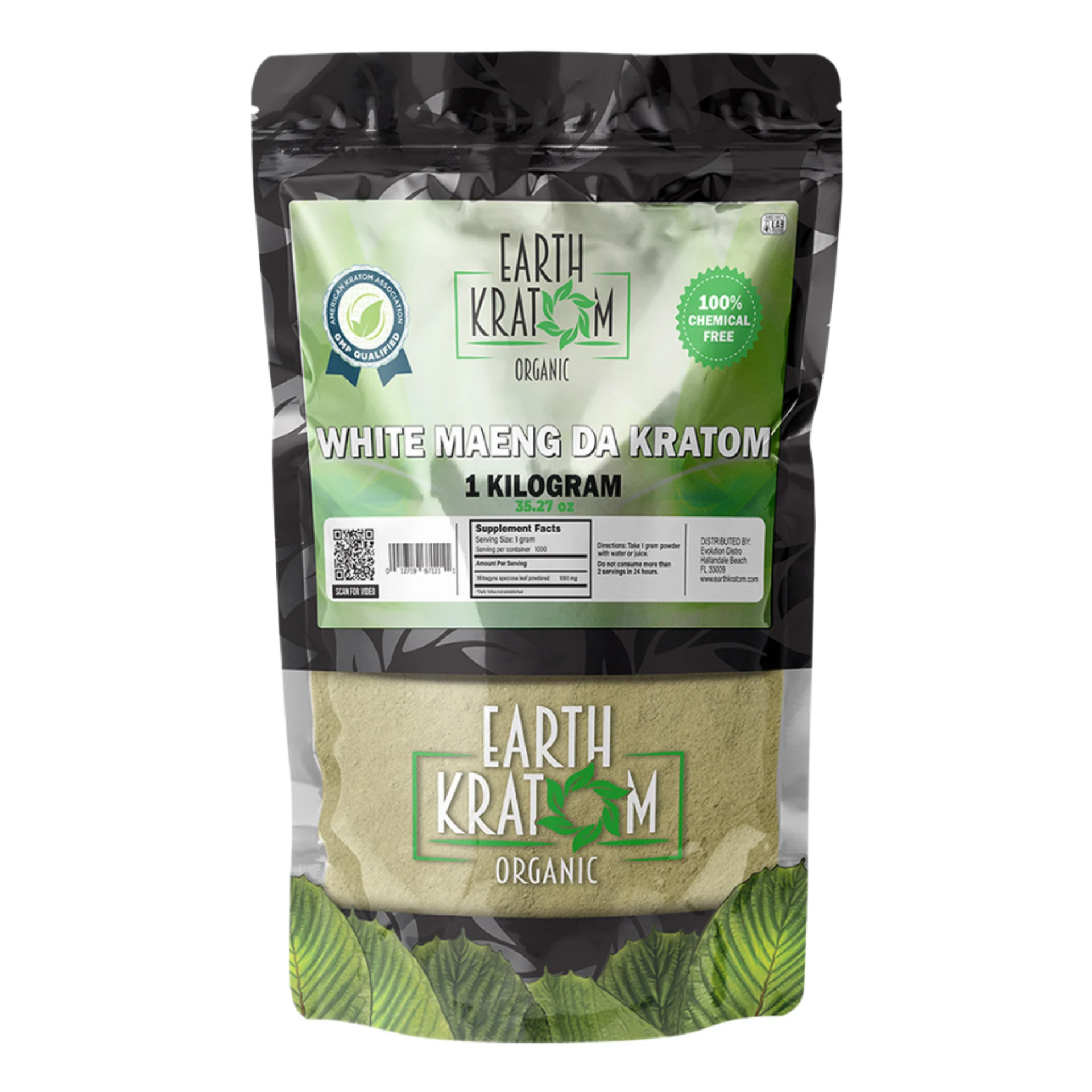 EARTH KRATOM POWDER 1000G / 35.27OZ - MAENG DA WHITE VEIN - Seven Tech