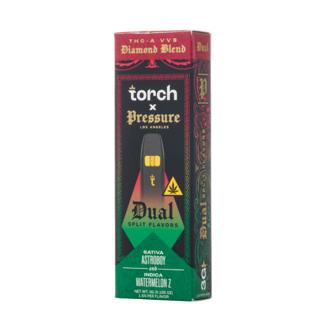 Torch x Pressure LA Diamond Blend 3g Disposable Dual Split Flavors Astroboy Sativa & Watermelon Z Indica - Seven Tech
