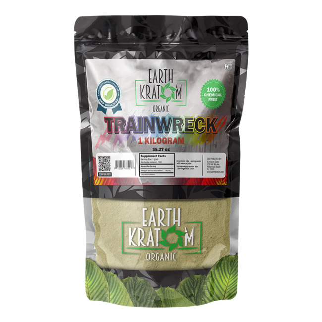 EARTH KRATOM POWDER 1000G / 35.27OZ - TRAINWRECK - Seven Tech