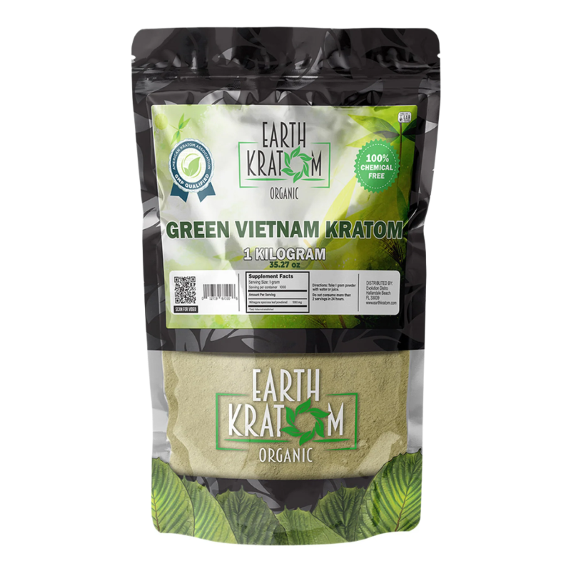 EARTH KRATOM POWDER 1000G / 35.27OZ - VIETNAM GREEN VEIN - Seven Tech