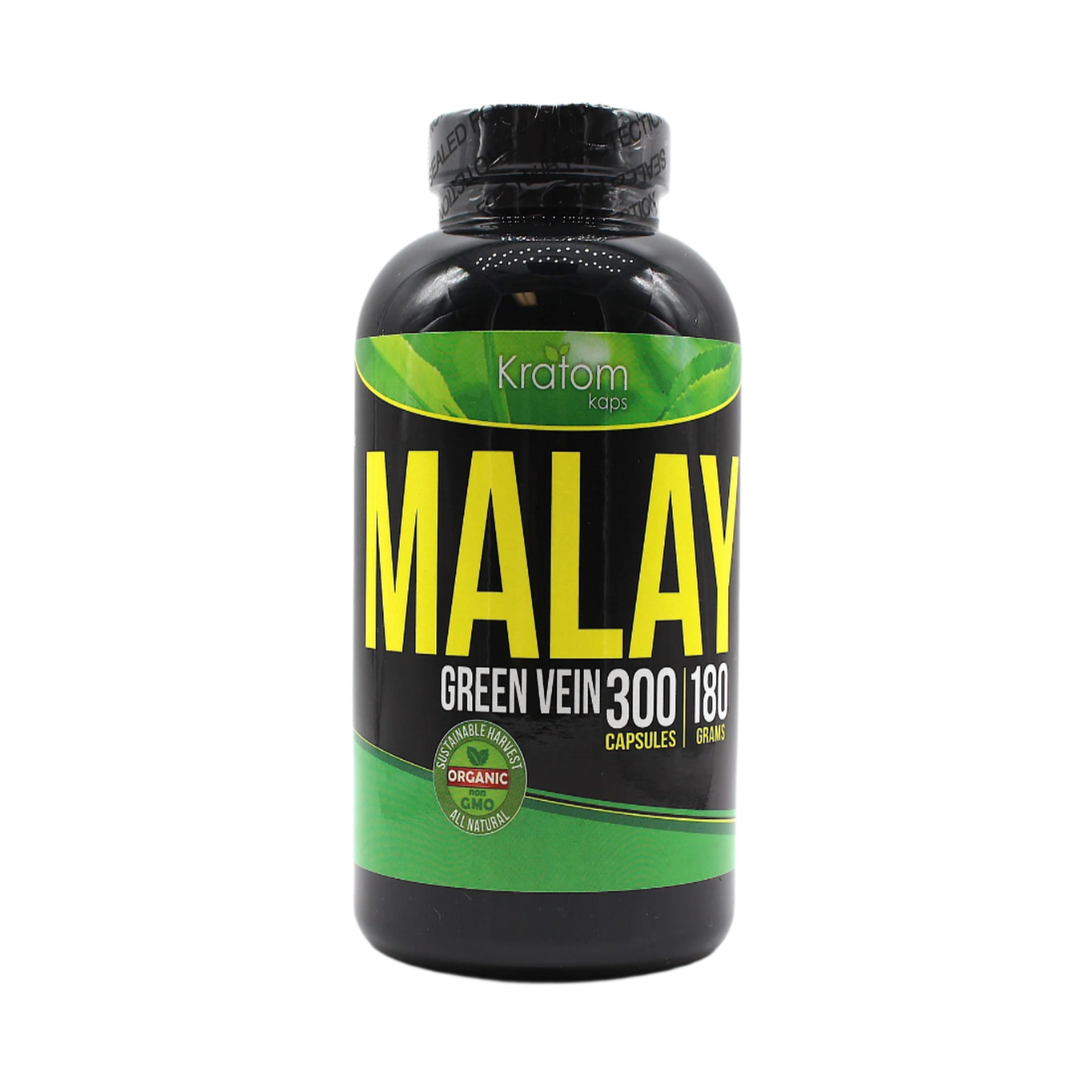 KRATOM KAPS CAPSULES 300CT / 180G - MALAY GREEN VEIN - Seven Tech