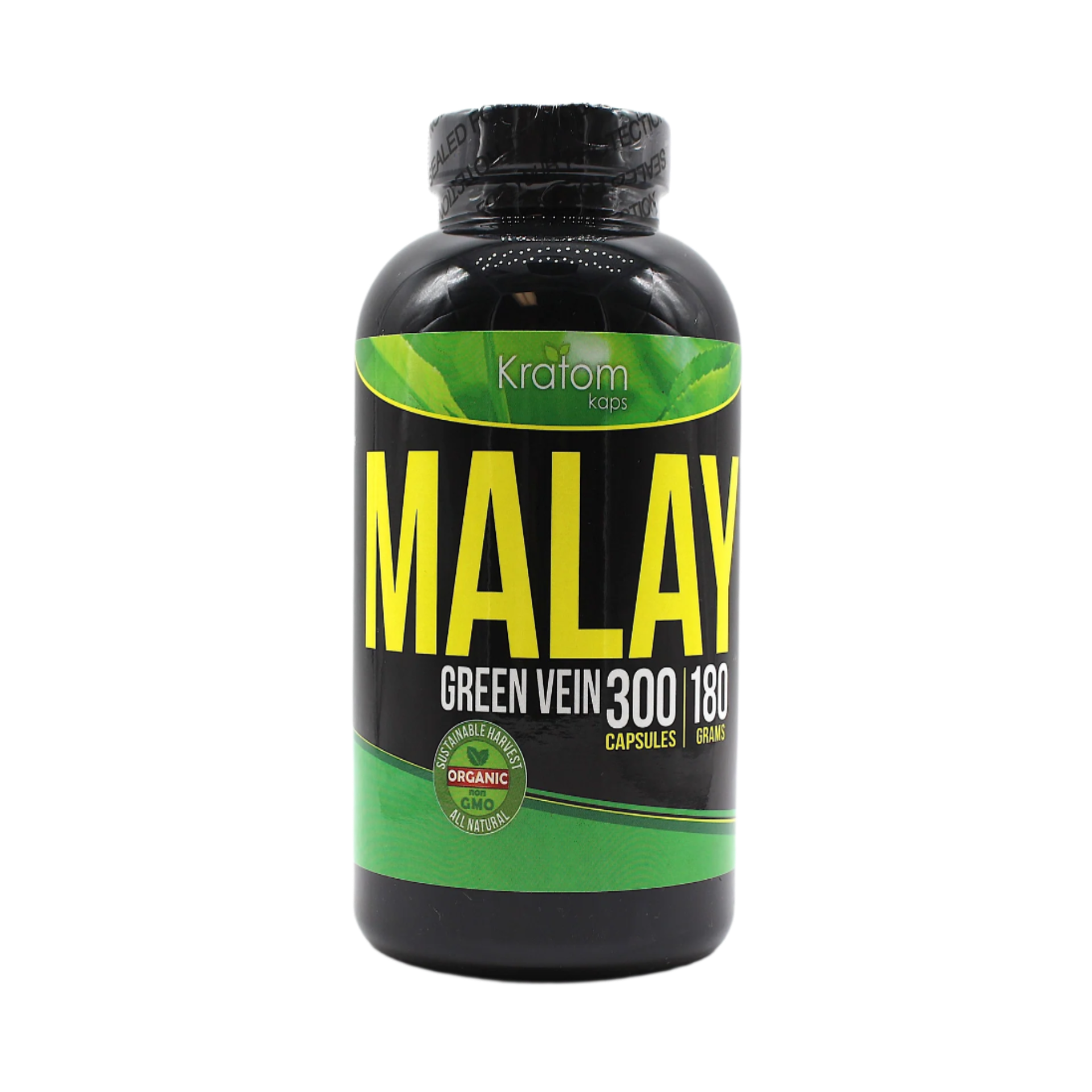 KRATOM KAPS CAPSULES 300CT / 180G - MALAY GREEN VEIN - Seven Tech