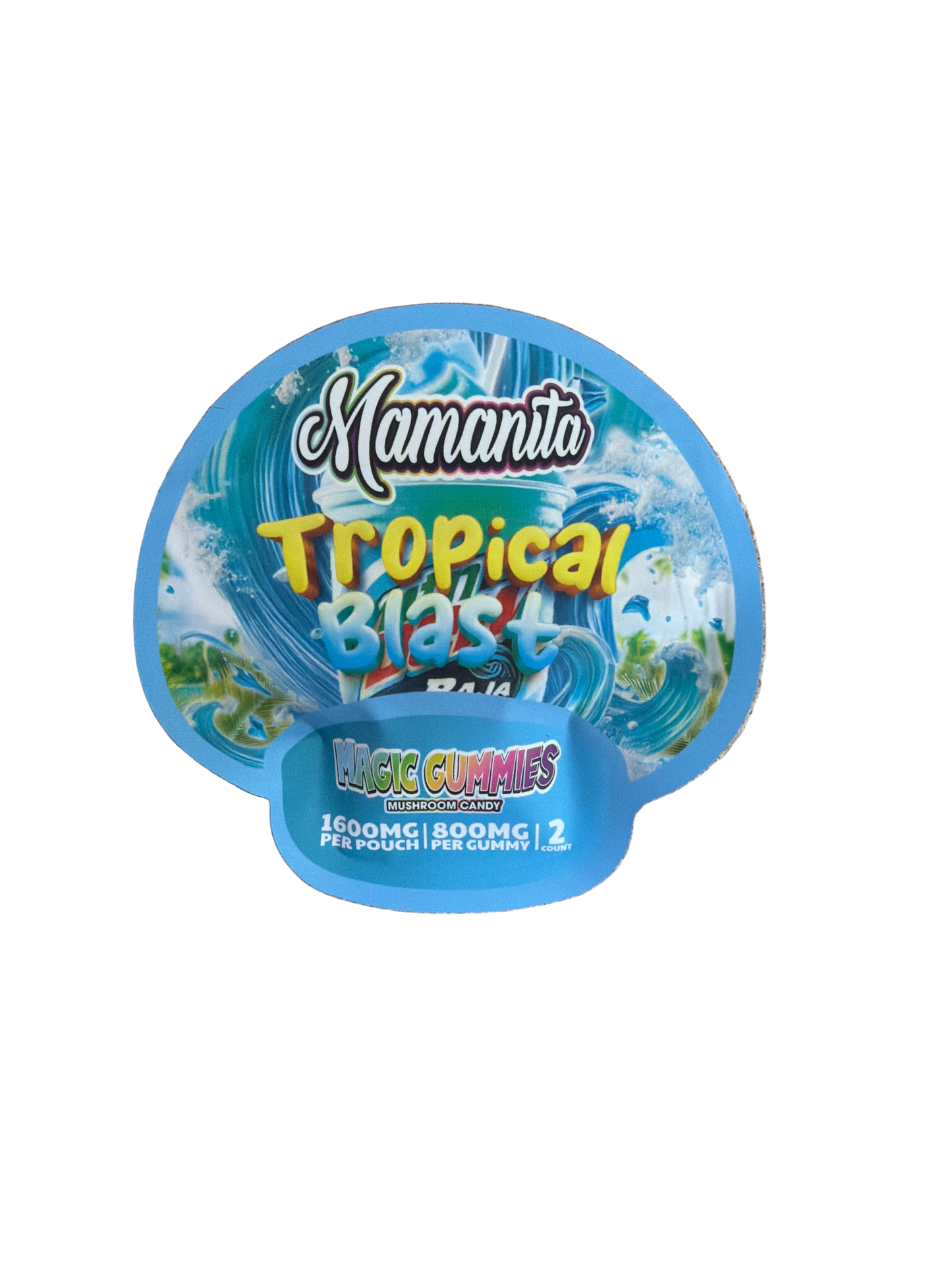 Mamanita Tropical Blast Magic Gummies Mushroom Candy 2pcs 800mg 1600mg Per Pkg