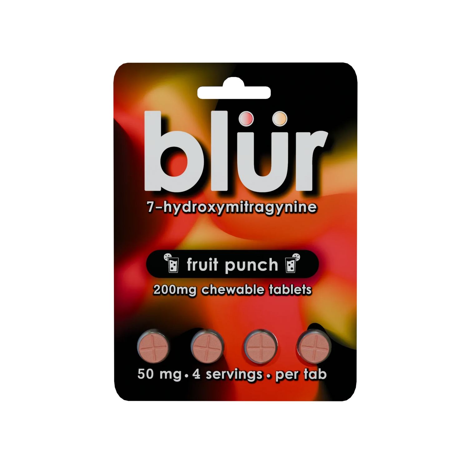 Blur 4ct 7OH Fruit Punch Tabs 50mg Per Tablet - Seven Tech
