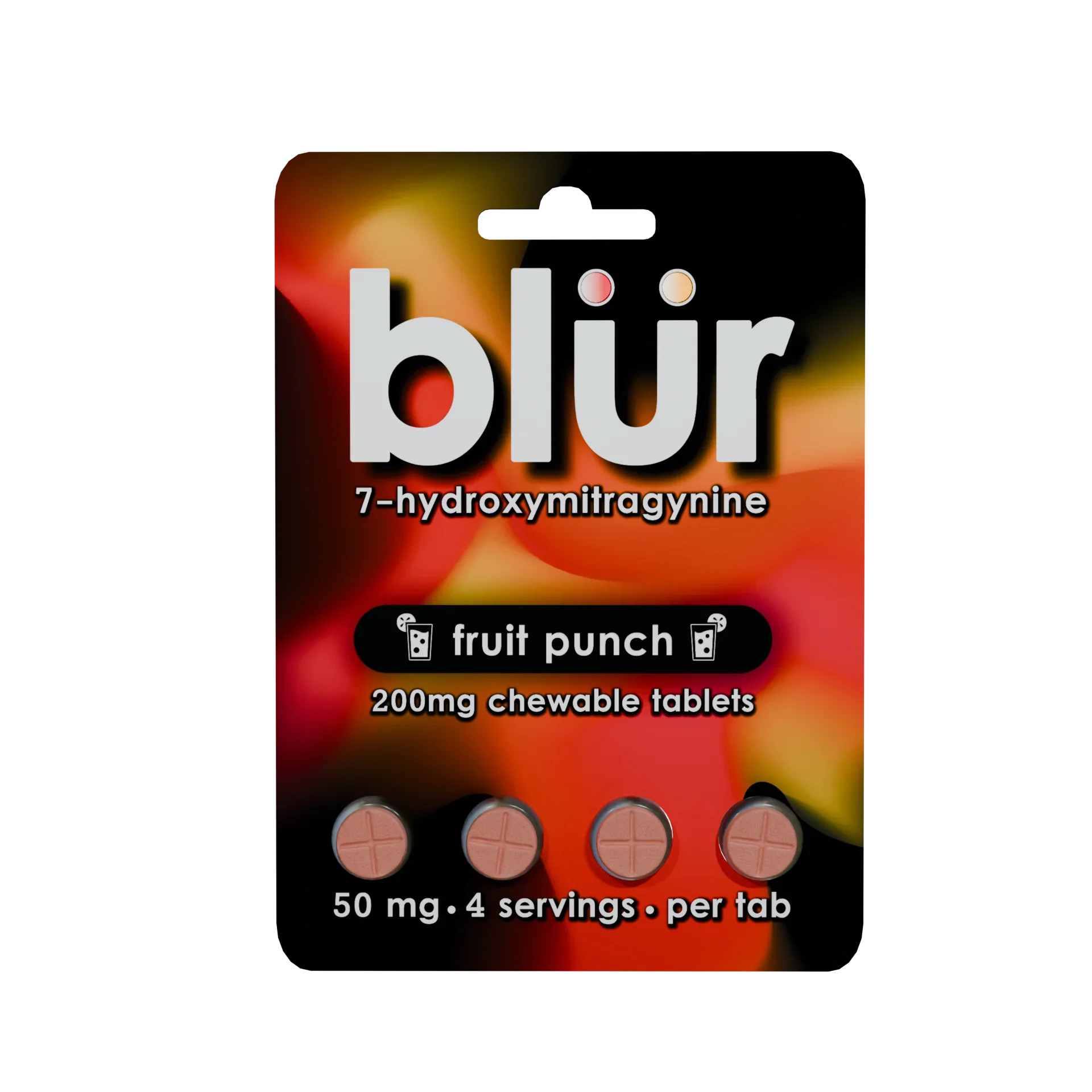 Blur 4ct 7OH Fruit Punch Tabs 50mg Per Tablet - Seven Tech