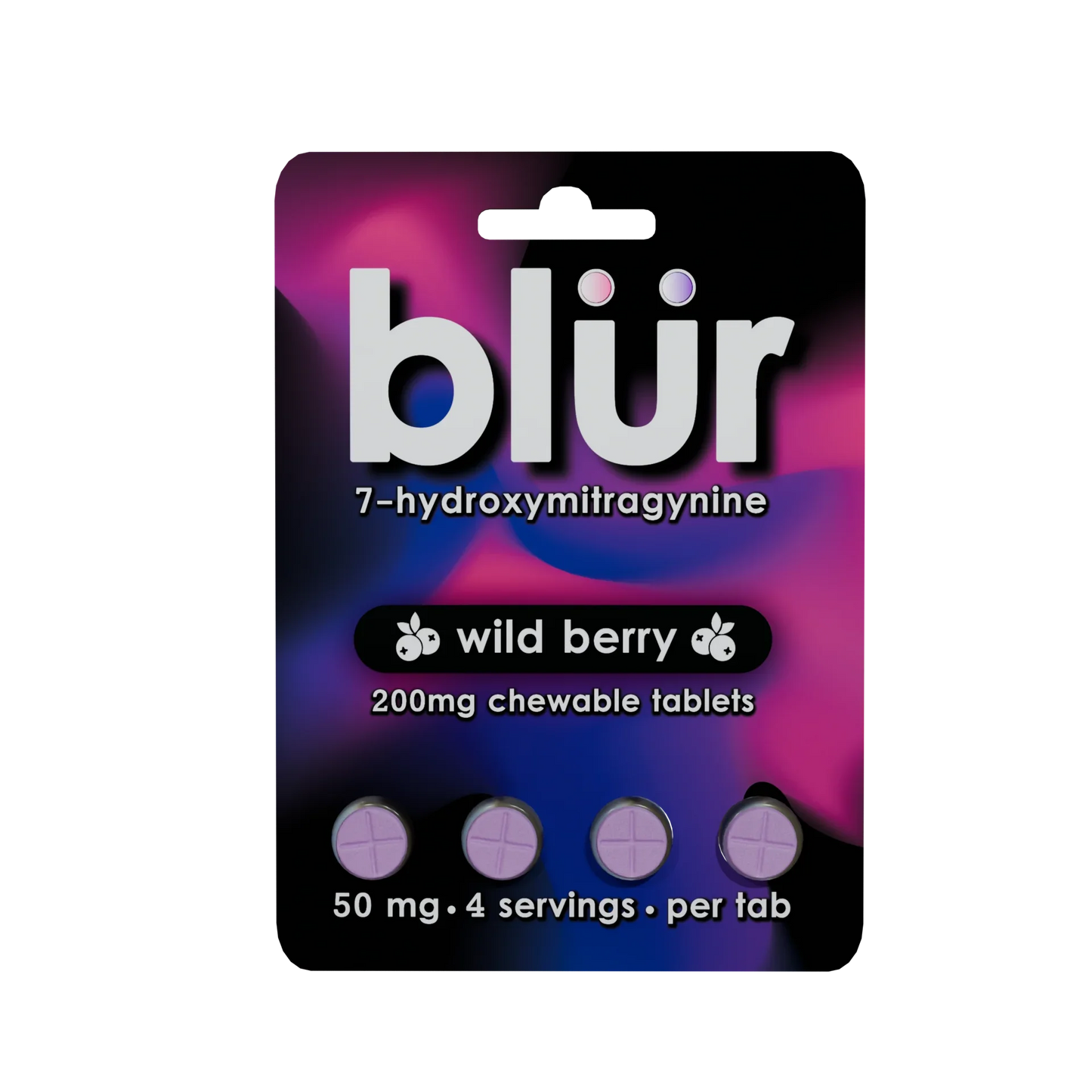 Blur 4ct 7OH Wild Berry Tabs 50mg Per Tablet - Seven Tech