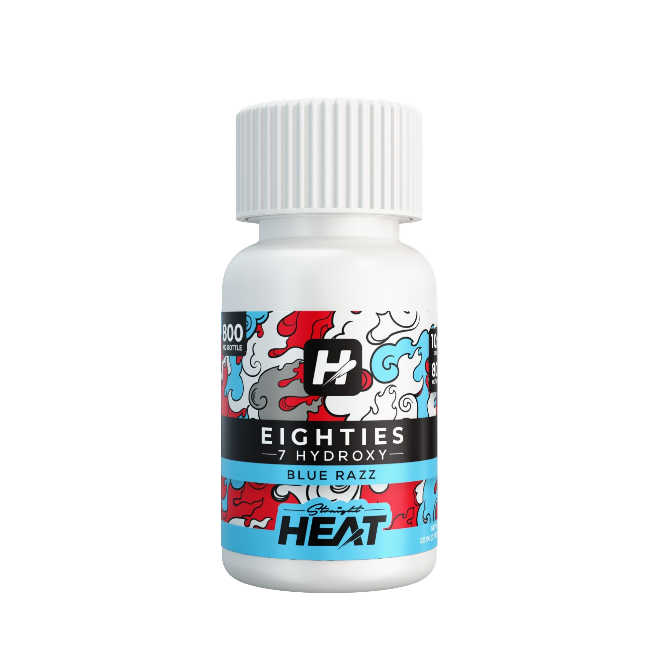 Straight Heat 10ct 7OH Eighties Tab Blue Razz 80mg per Tablet - Seven Tech