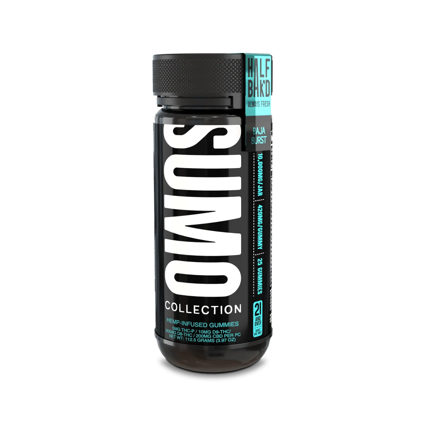 HALF BAK'D D9 SUMO 25CT 420MG PER GUMMY - BAJA BLAST - Seven Tech