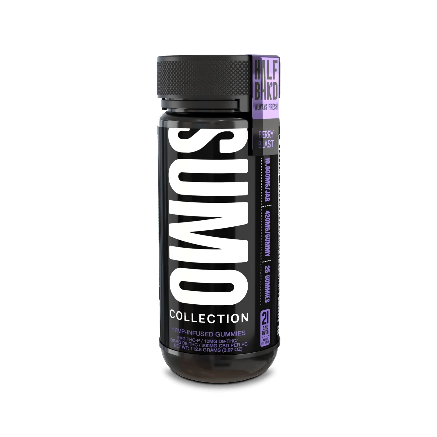 HALF BAK'D D9 SUMO 25CT 420MG PER GUMMY - BERRY BLAST - Seven Tech